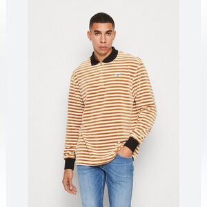 Puma Downtown Velour Orange and White Stripped Long Sleeve-Size Polo-Size L